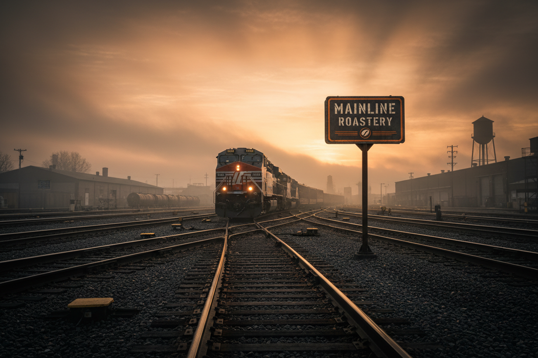 Mainline Roastery with historic railroad elements